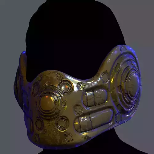 Gas mask helmet 3d model scifi Low-poly 