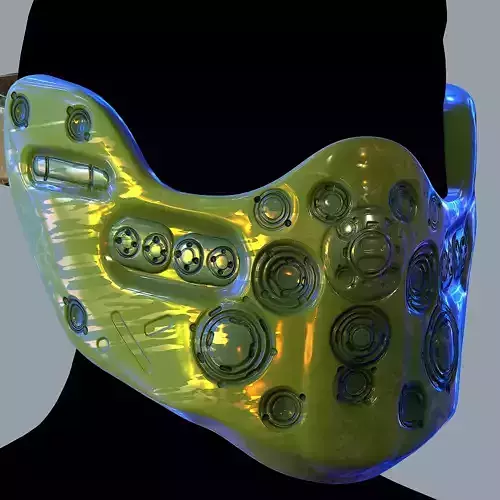 Gas mask helmet 3d model scifi Low-poly