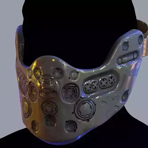 Gas mask helmet 3d model scifi Low-poly