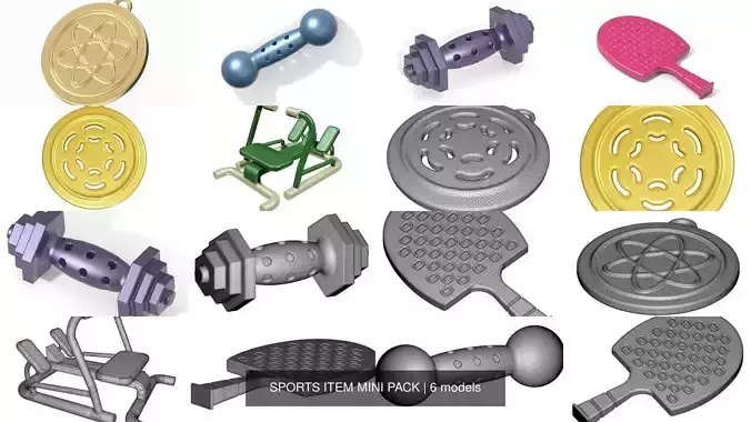 SPORTS ITEM MINI PACK 3D Model Collection