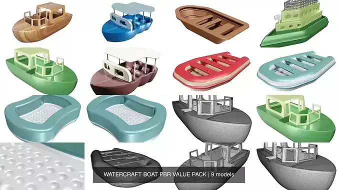 WATERCRAFT BOAT PBR VALUE PACK 3D Model Collection