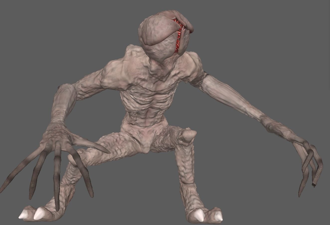 Stranger thing demogorgon 3d model rigged Low-poly 3D model_12