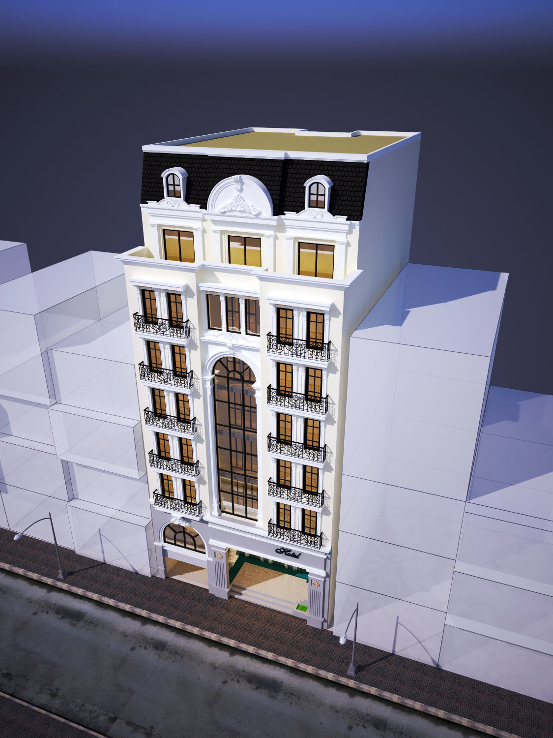 Classic house 05 3D model_2