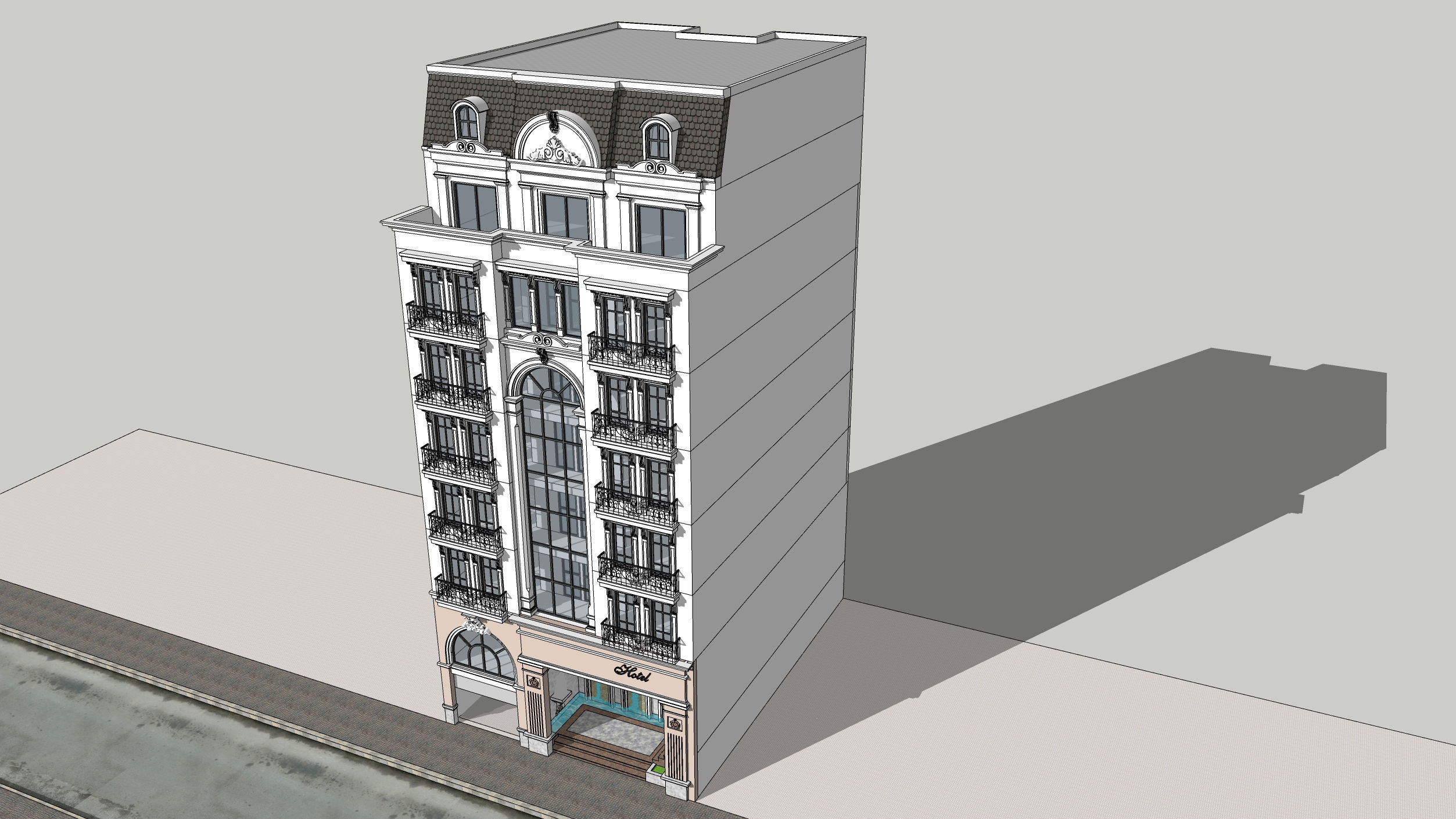 Classic house 05 3D model_5