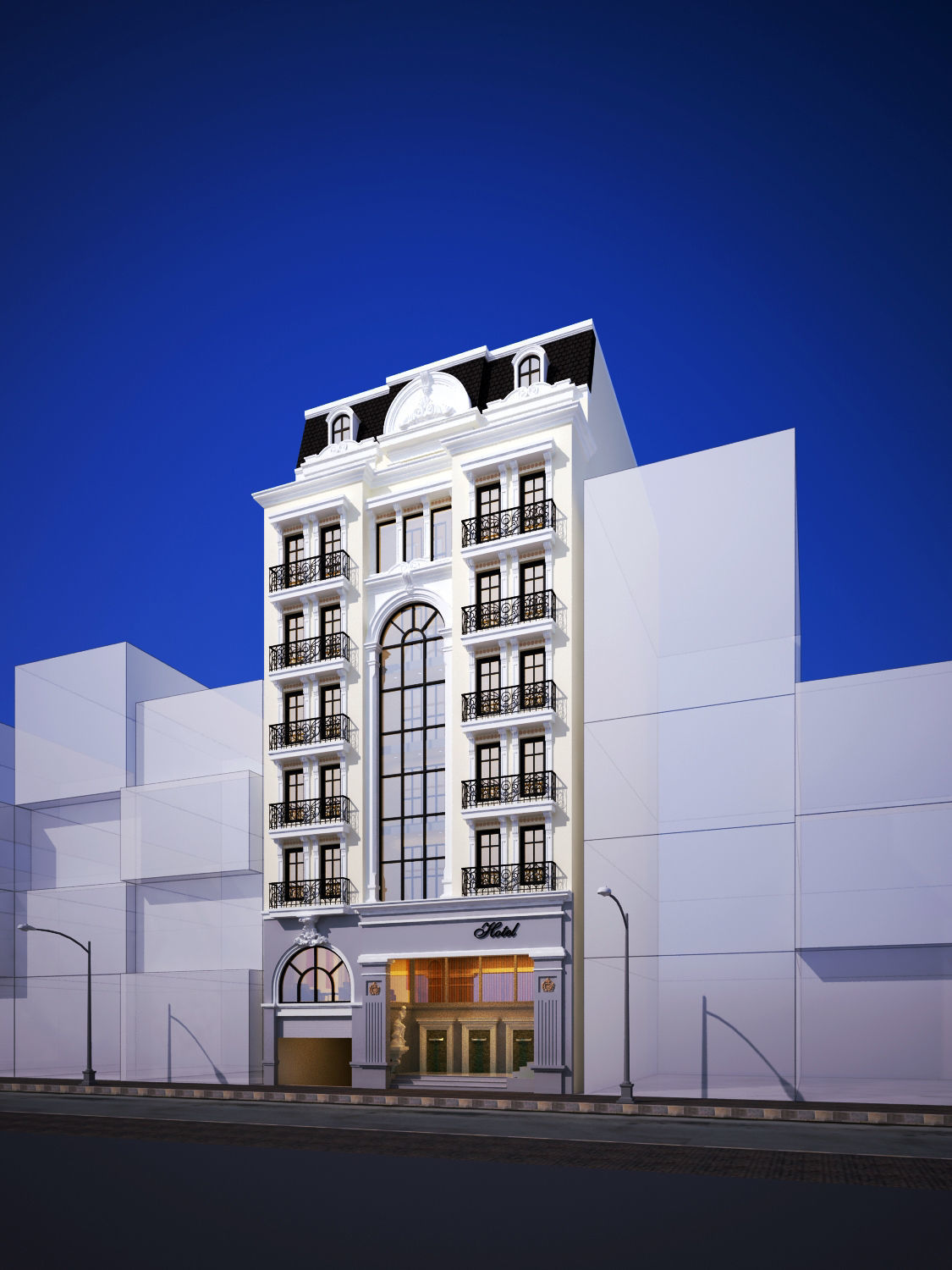 Classic house 05 3D model_1