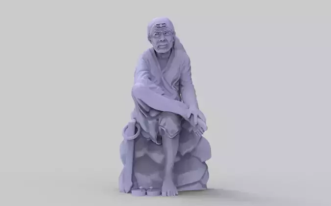 saibaba person on rock