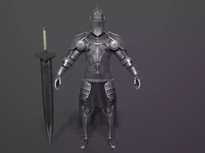 Knight 3d character low poly Low-poly 3D model