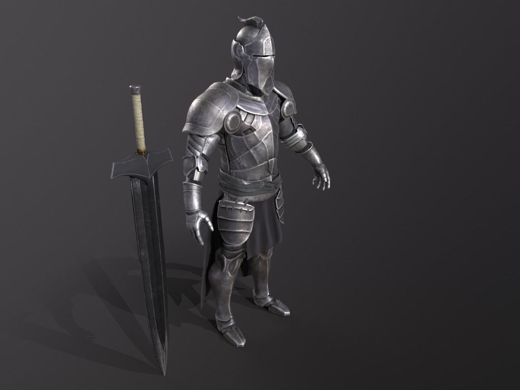 3D model Knight 3d character low poly Low-poly 3D model VR / AR / low ...