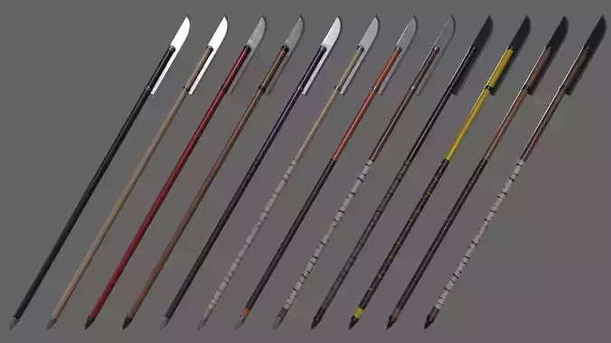 PBR Polearm Low-poly 3D model