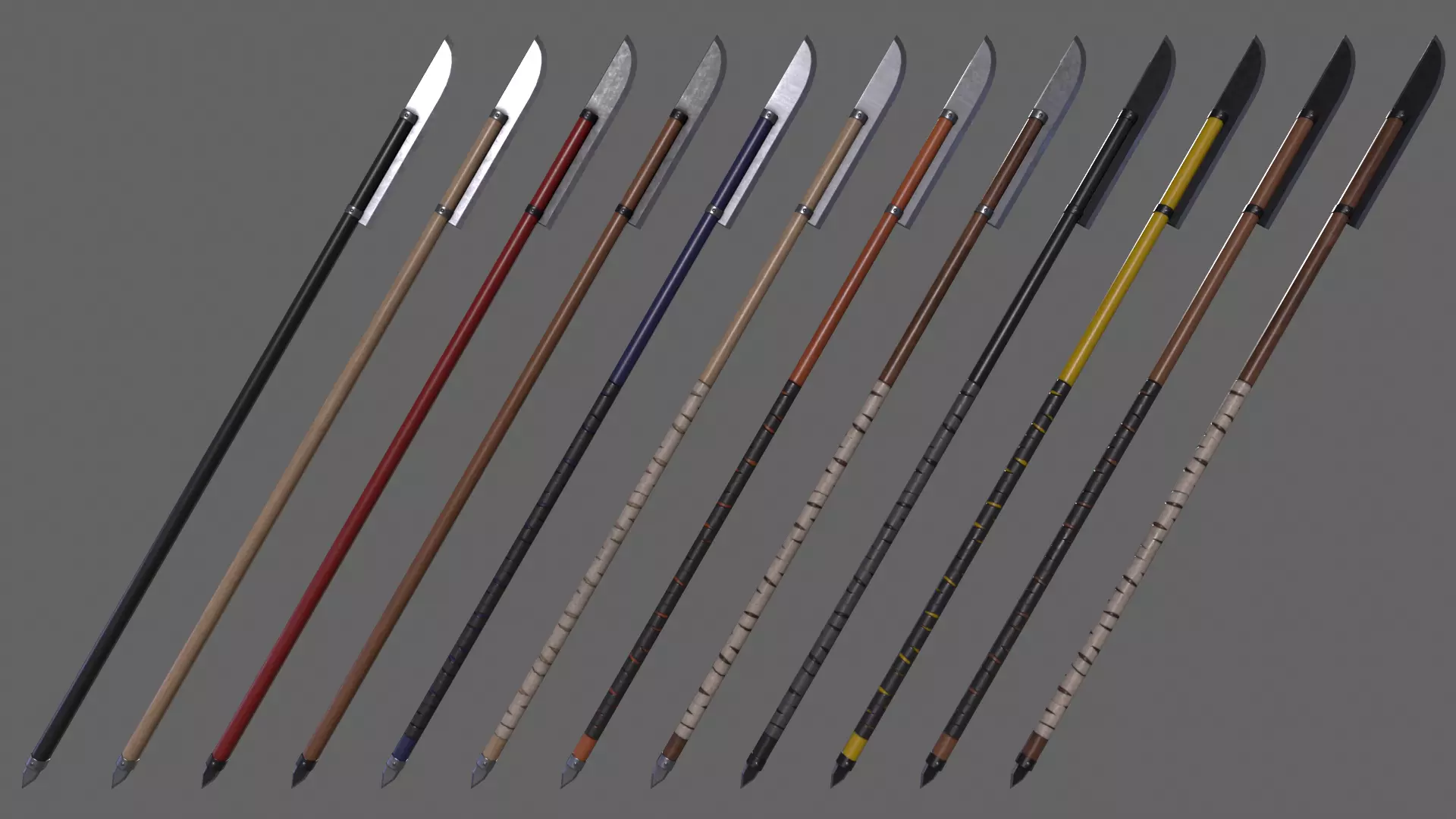 PBR Polearm Low-poly 3D model_0