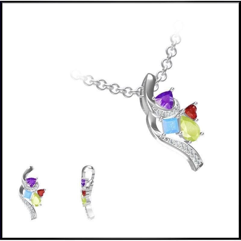 4000 Pendant Earrings Set Jcd models with 1 render 3D print model_11