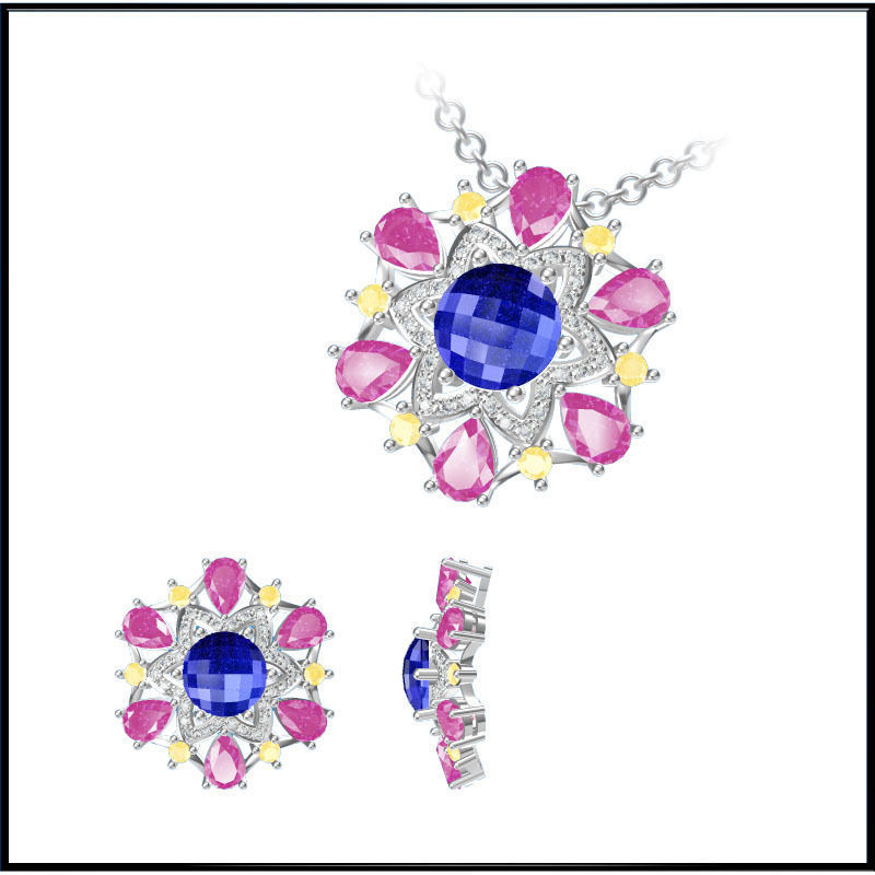 4000 Pendant Earrings Set Jcd models with 1 render 3D print model_101