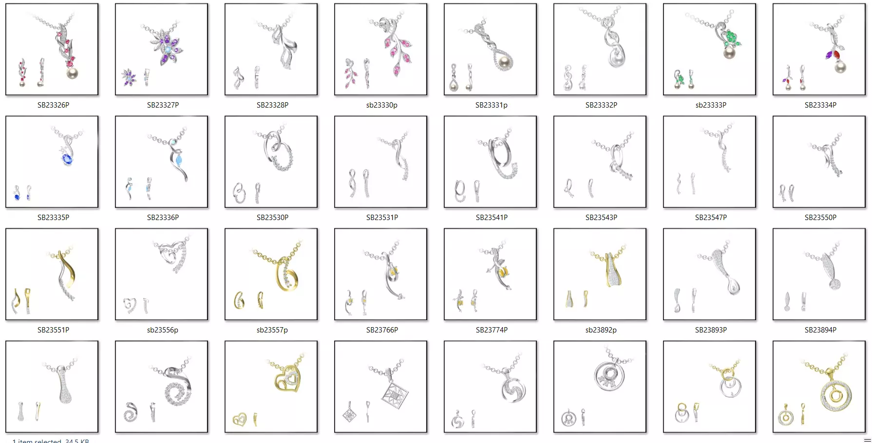 4000 Pendant Earrings Set Jcd models with 1 render 3D print model_0