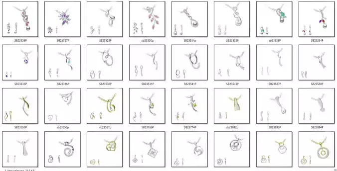 4000 Pendant Earrings Set Jcd models with 1 render