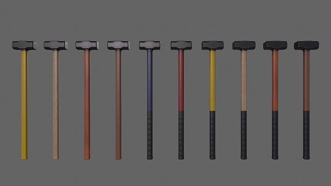 PBR Sledge Hammer Low-poly 3D model