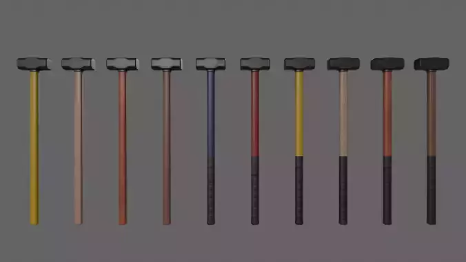 PBR Sledge Hammer Low-poly 3D model