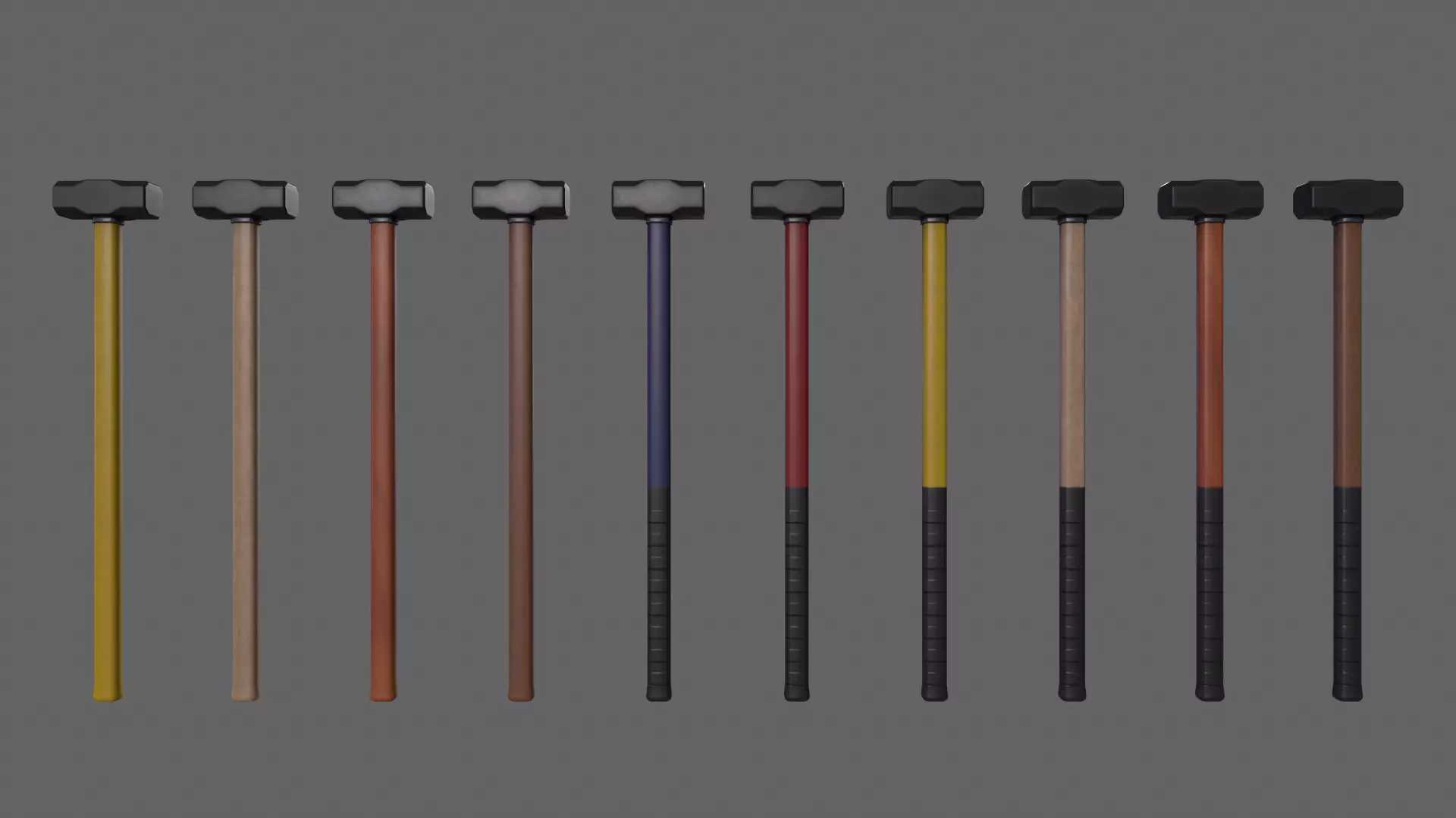 PBR Sledge Hammer Low-poly 3D model_0