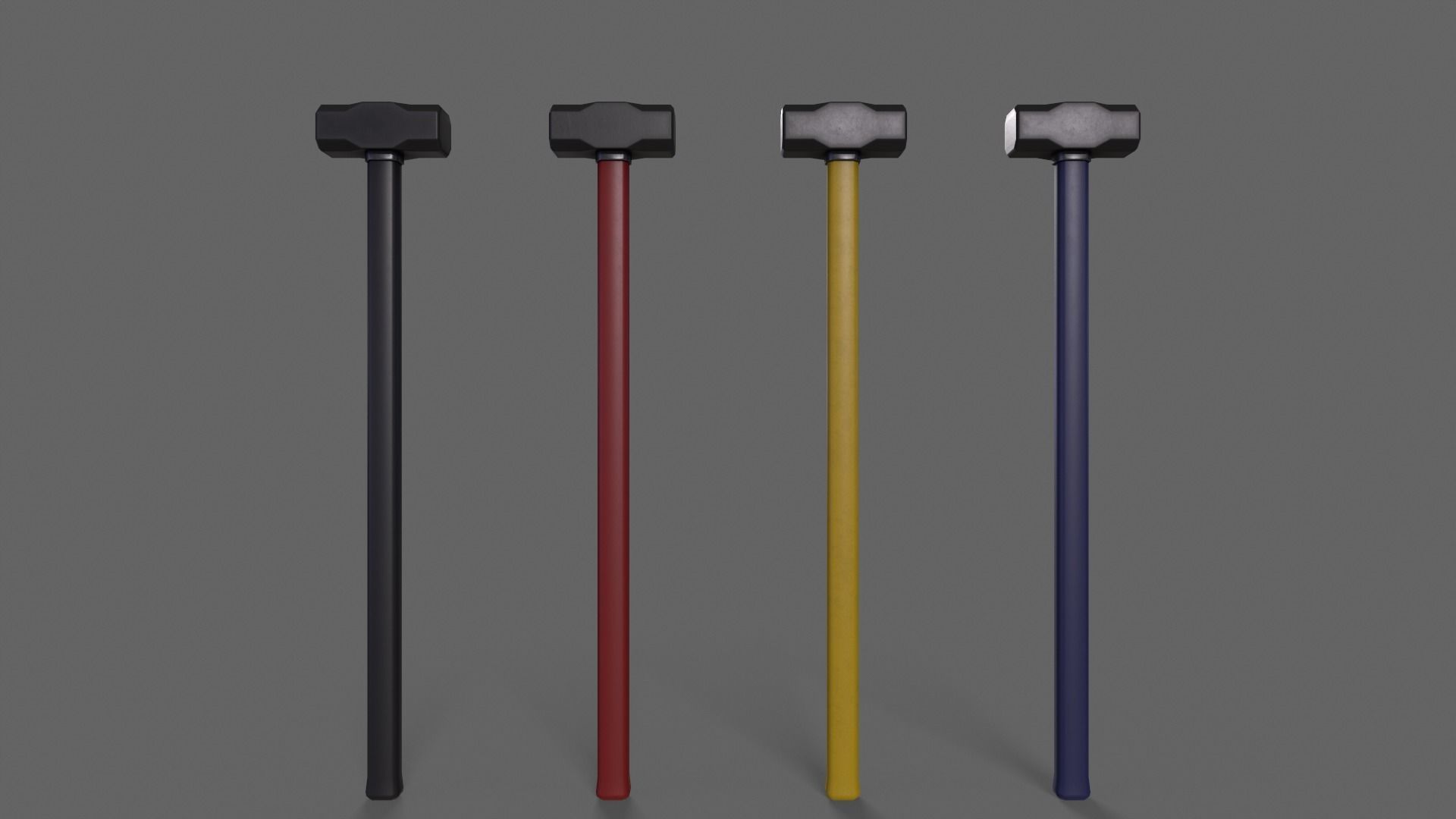 PBR Sledge Hammer Low-poly 3D model_4