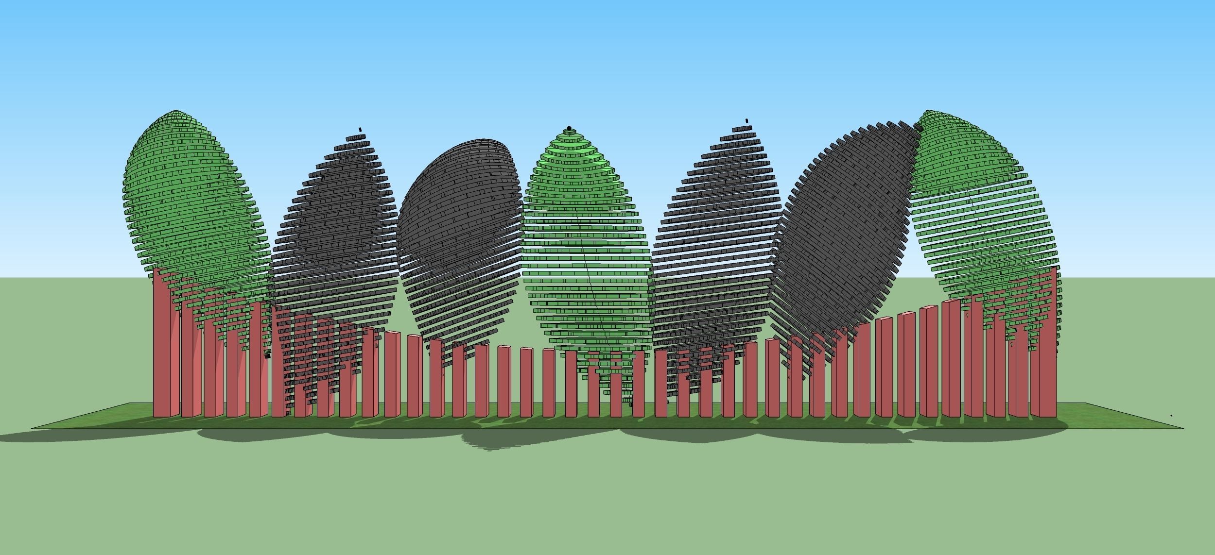 Decorative wall elips slice artwork 3D model_4