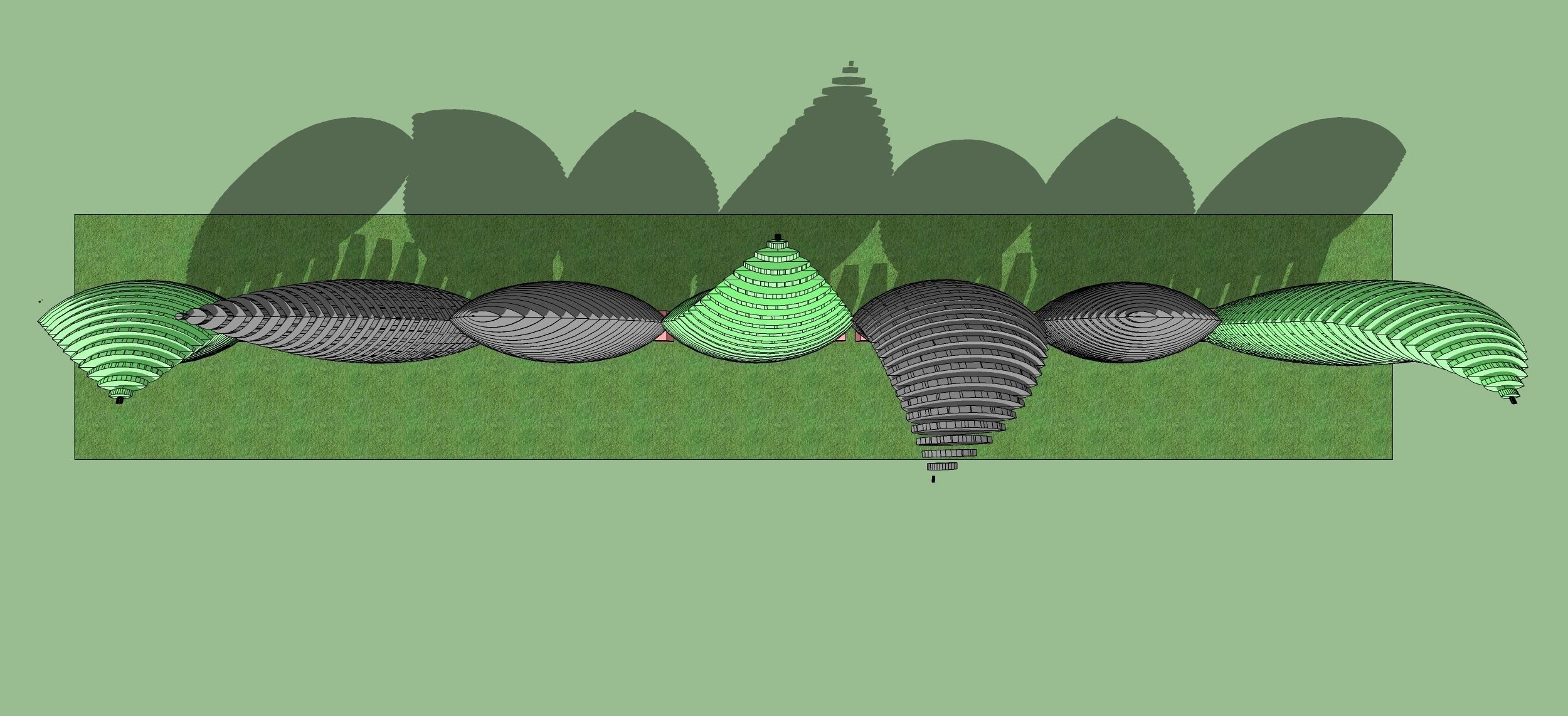 Decorative wall elips slice artwork 3D model_1