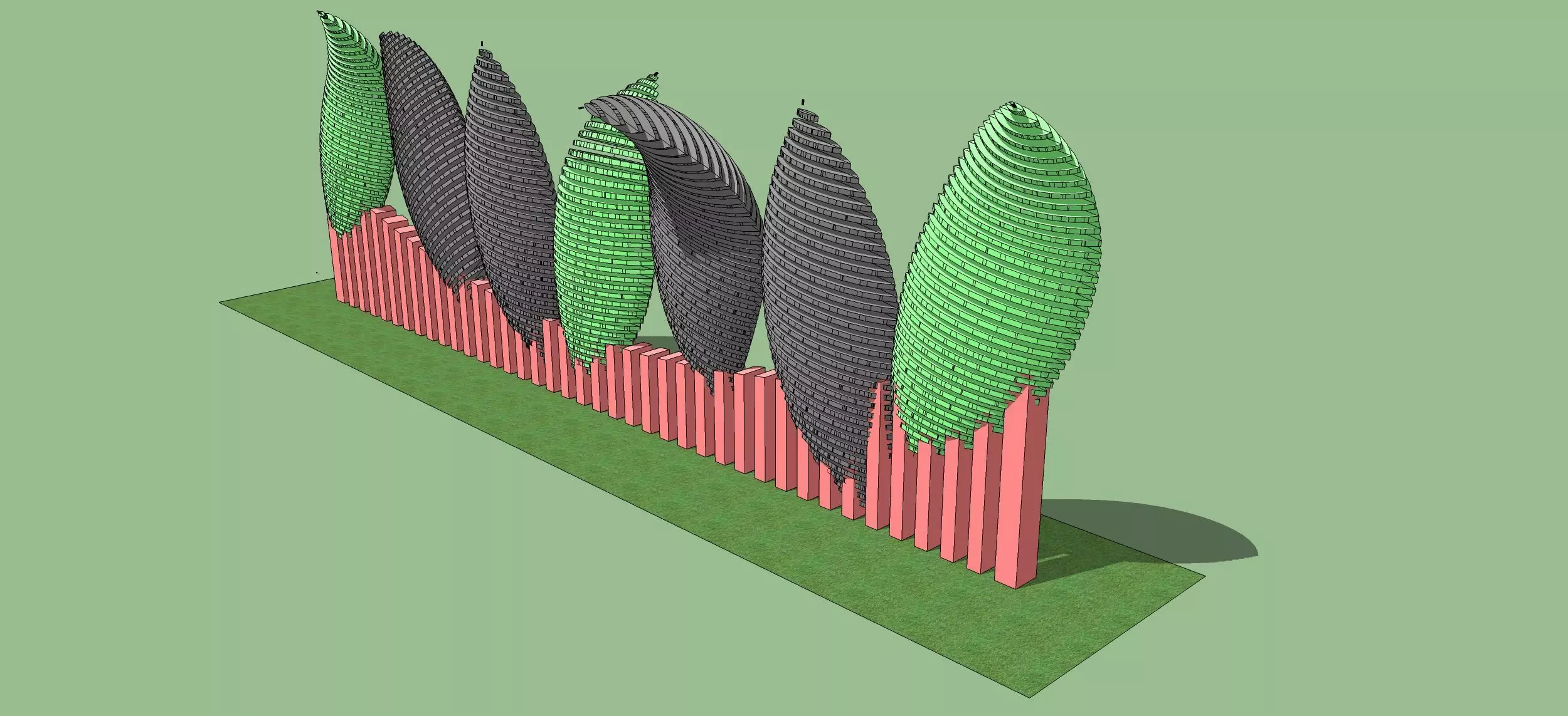 Decorative wall elips slice artwork 3D model_0