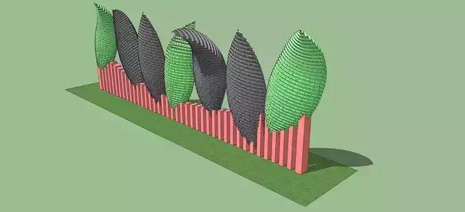 Decorative wall elips slice artwork 3D model