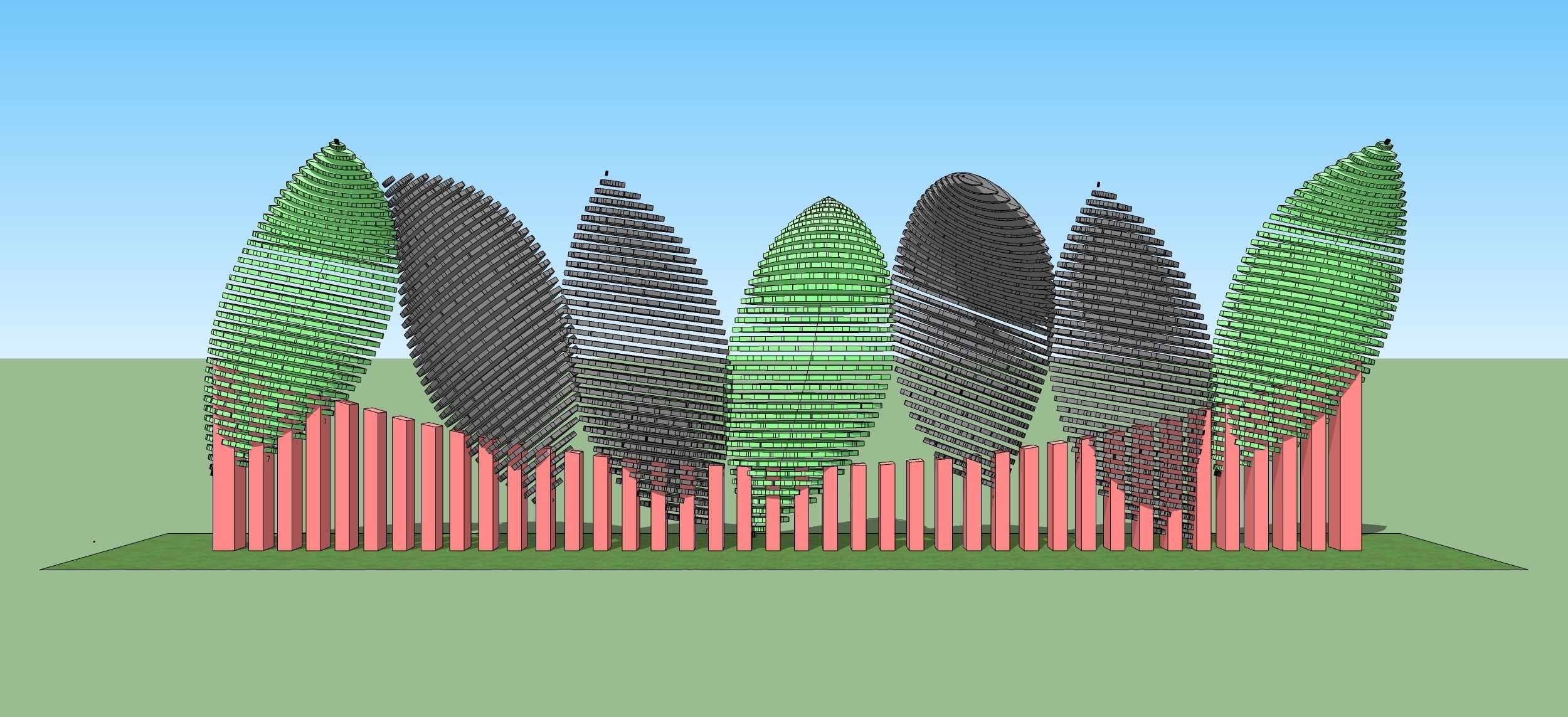 Decorative wall elips slice artwork 3D model_2