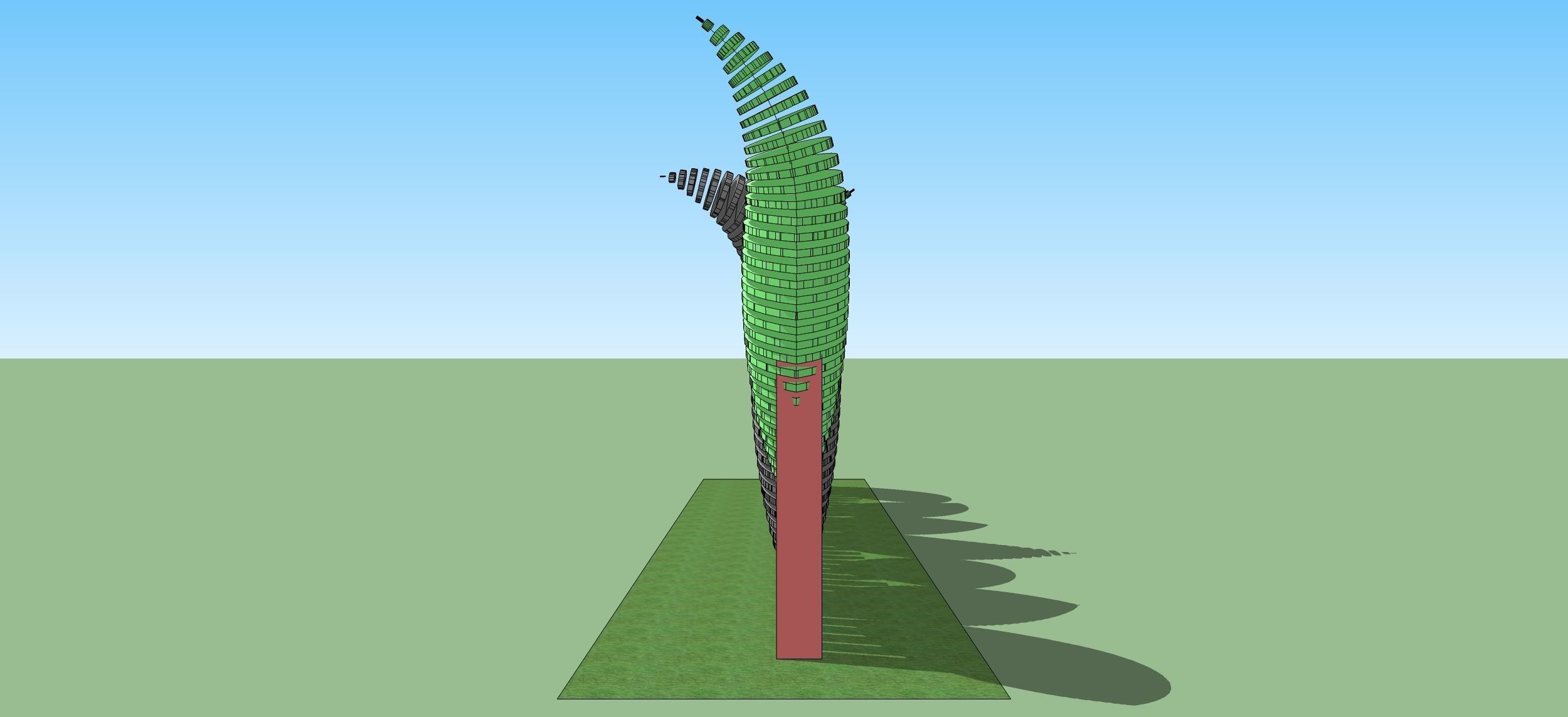 Decorative wall elips slice artwork 3D model_3