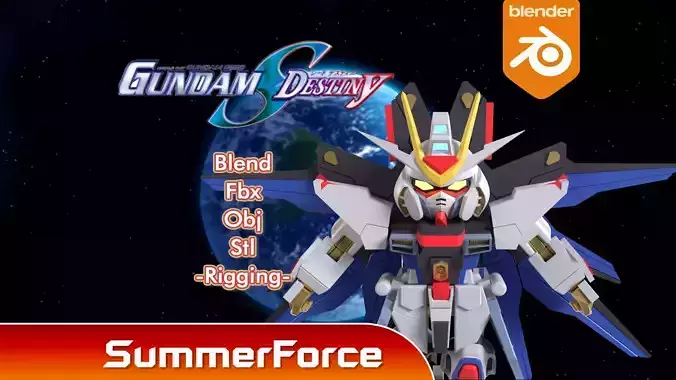 Strike Freedom Gundam SD - Gundam Seed Destiny 3D model