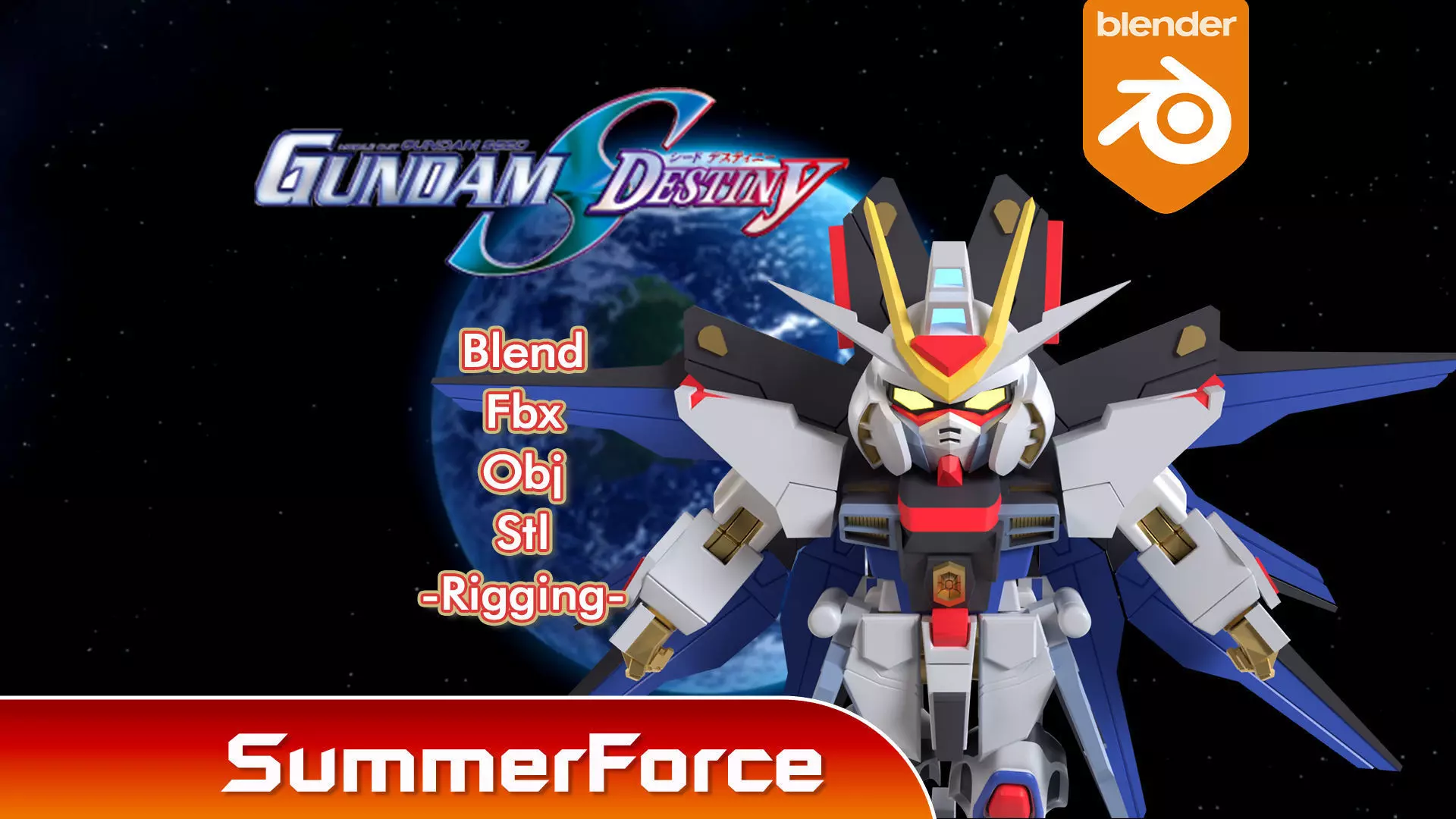 Strike Freedom Gundam SD - Gundam Seed Destiny 3D model_0