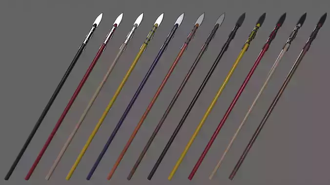 PBR Spear Low-poly 3D model