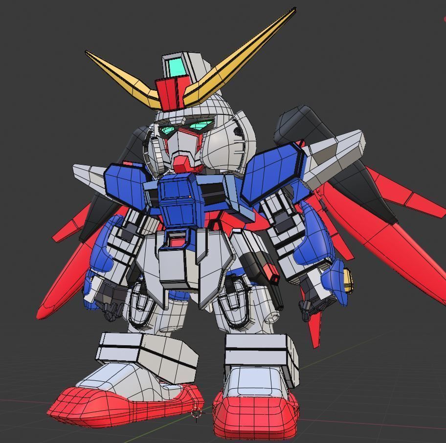Destiny Gundam SD - Gundam Seed Destiny Low-poly 3D model_7
