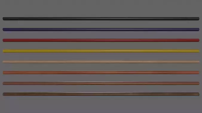 PBR Wushu Stick Low-poly 3D model