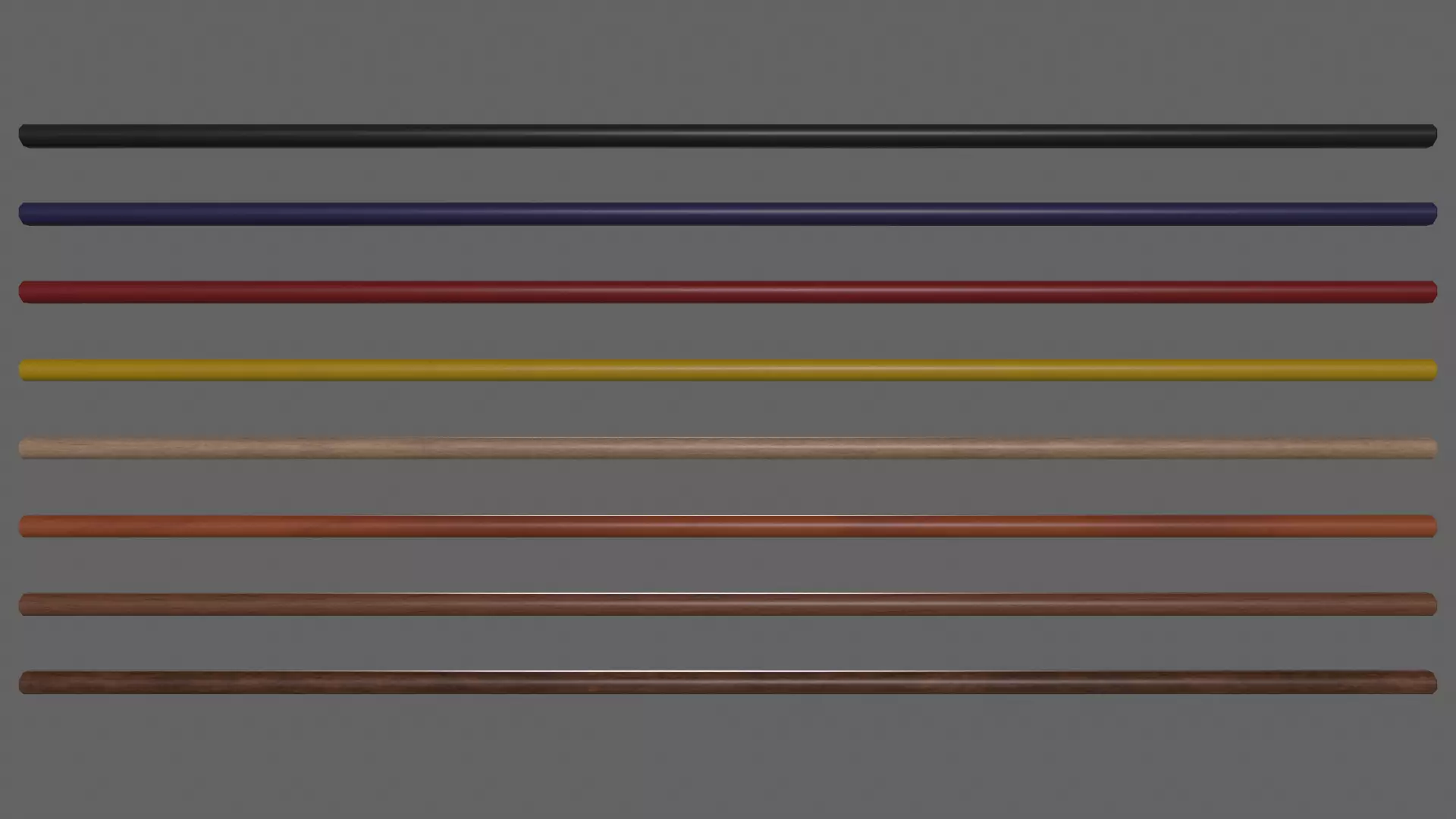 PBR Wushu Stick Low-poly 3D model_0