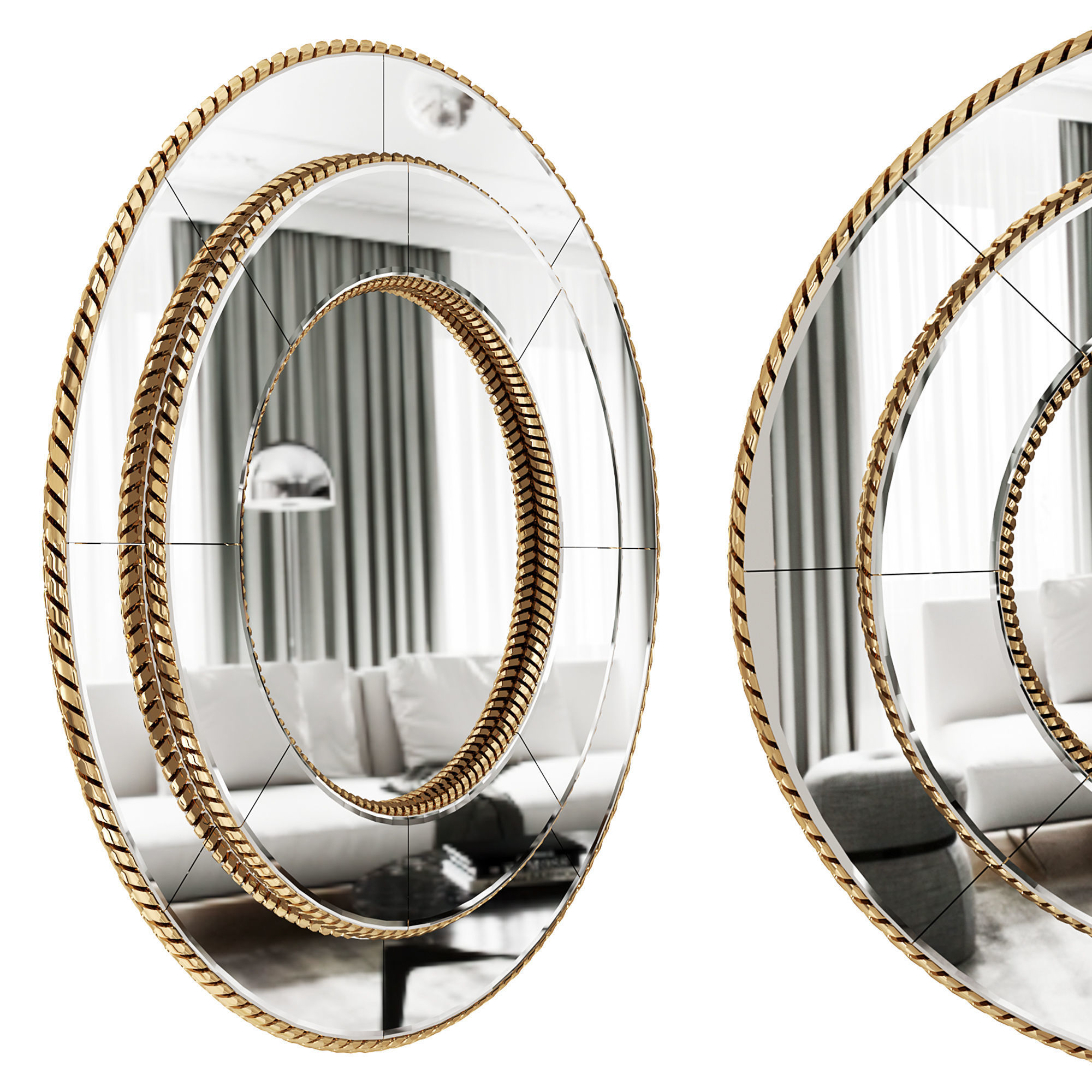 Crown mirror  3D model_1