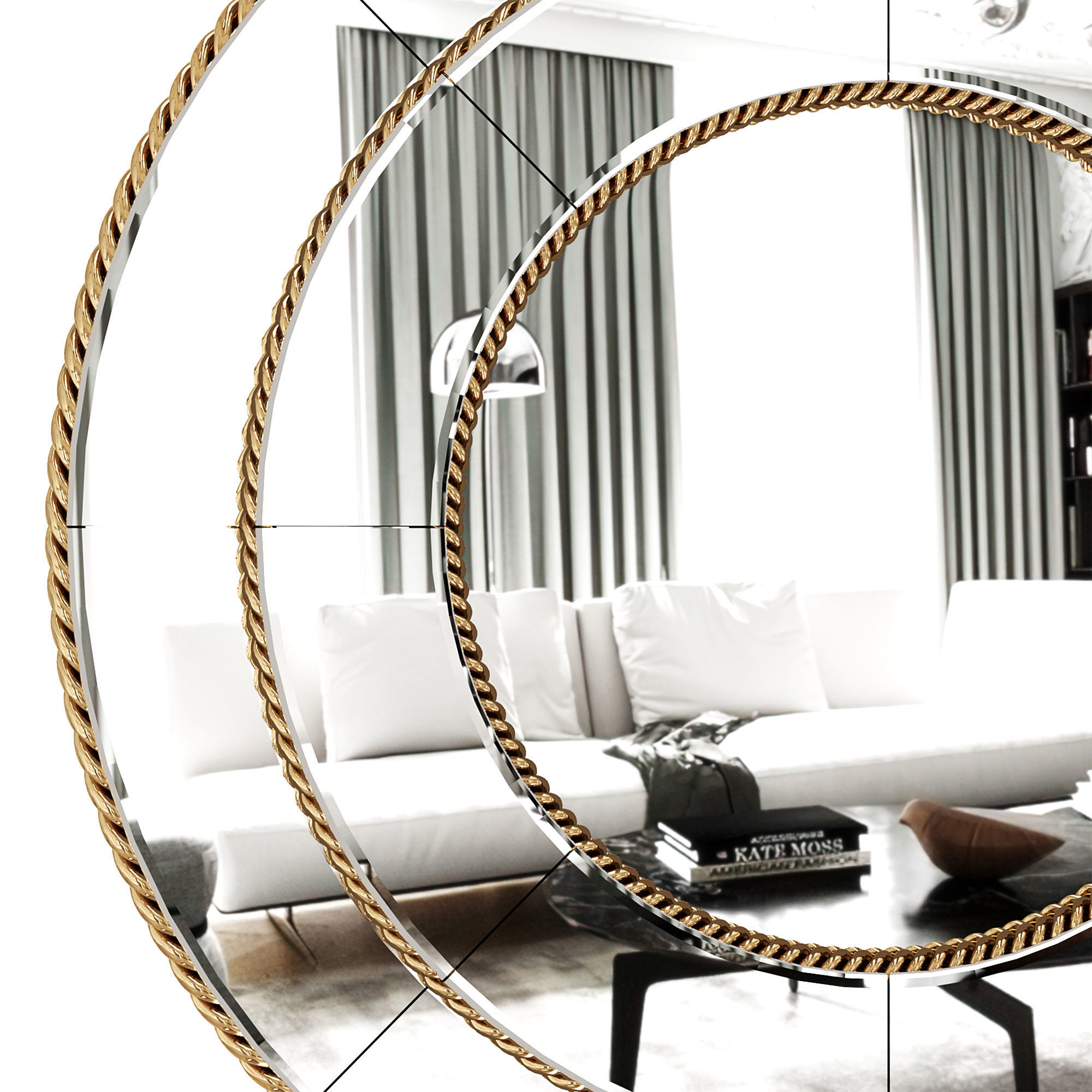 Crown mirror  3D model_2