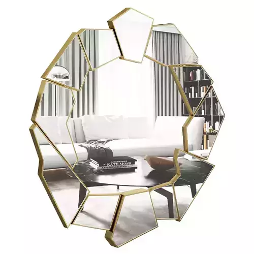 CRACKLE ROUND MIRROR