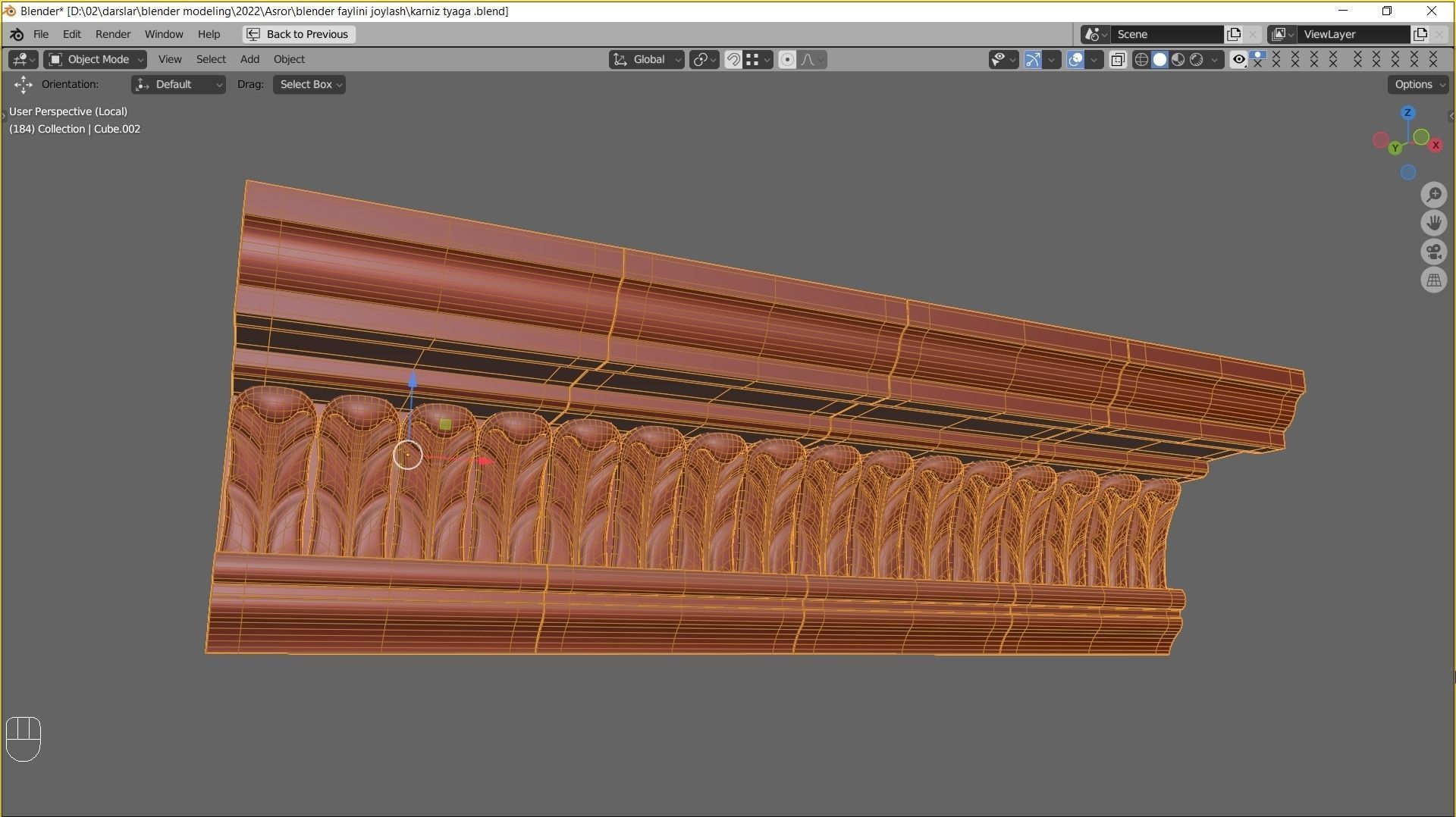 Decorative Crown Molding 3D model 001 Low-poly 3D model_6