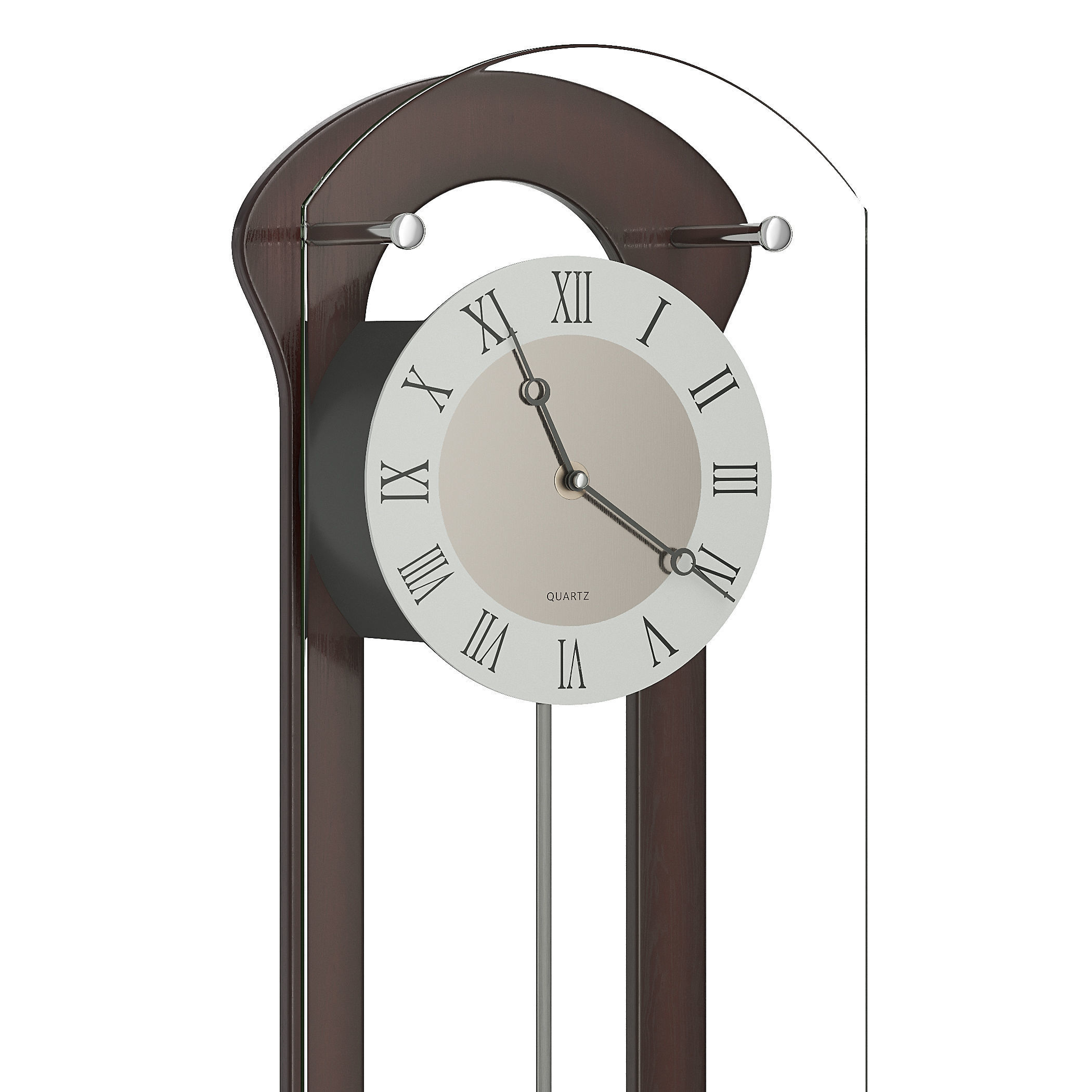 Classic wall clock with pendulum 3D model_4
