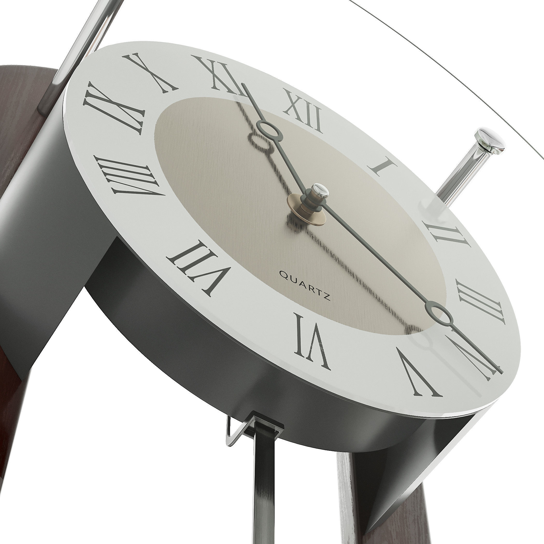 Classic wall clock with pendulum 3D model_7