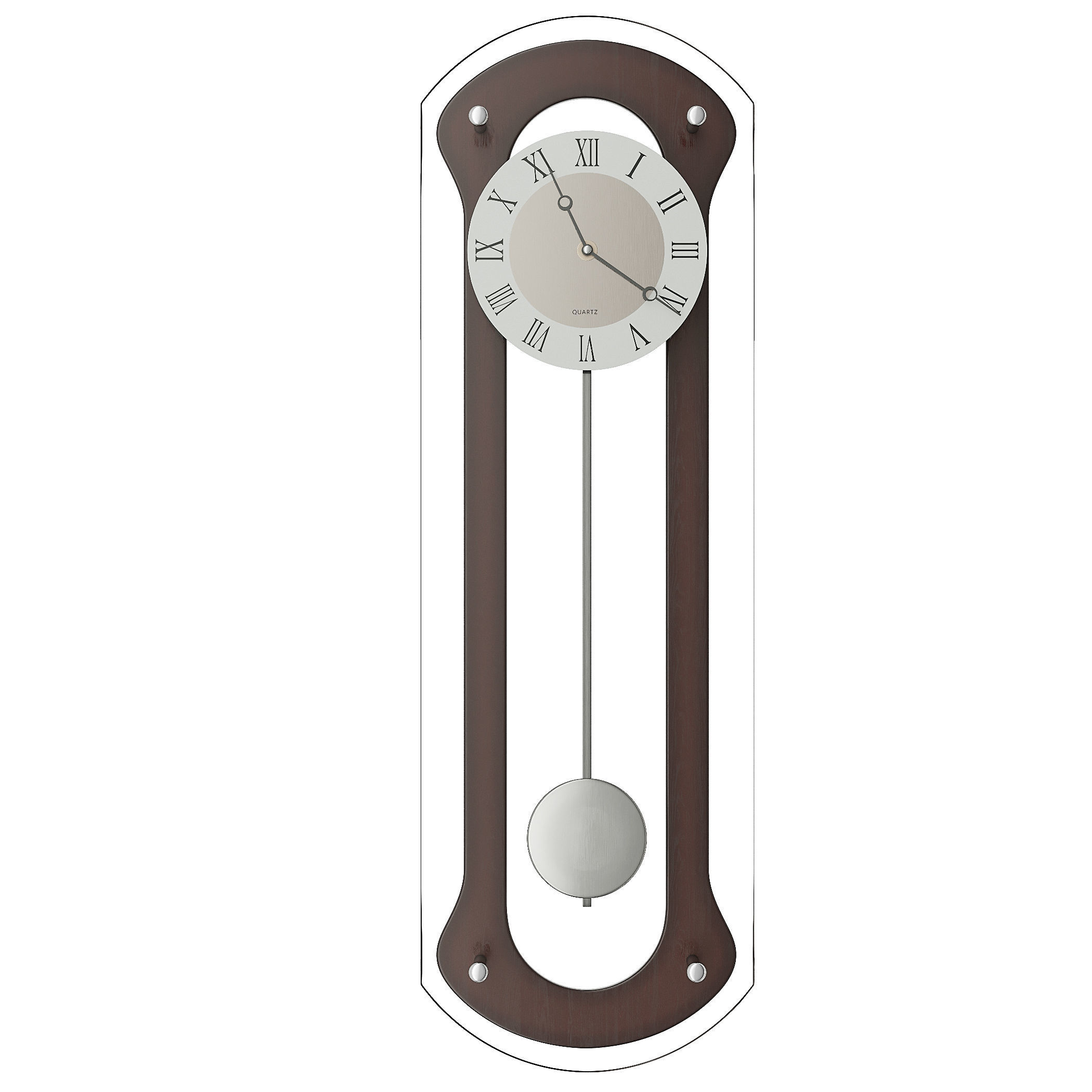 Classic wall clock with pendulum 3D model_5