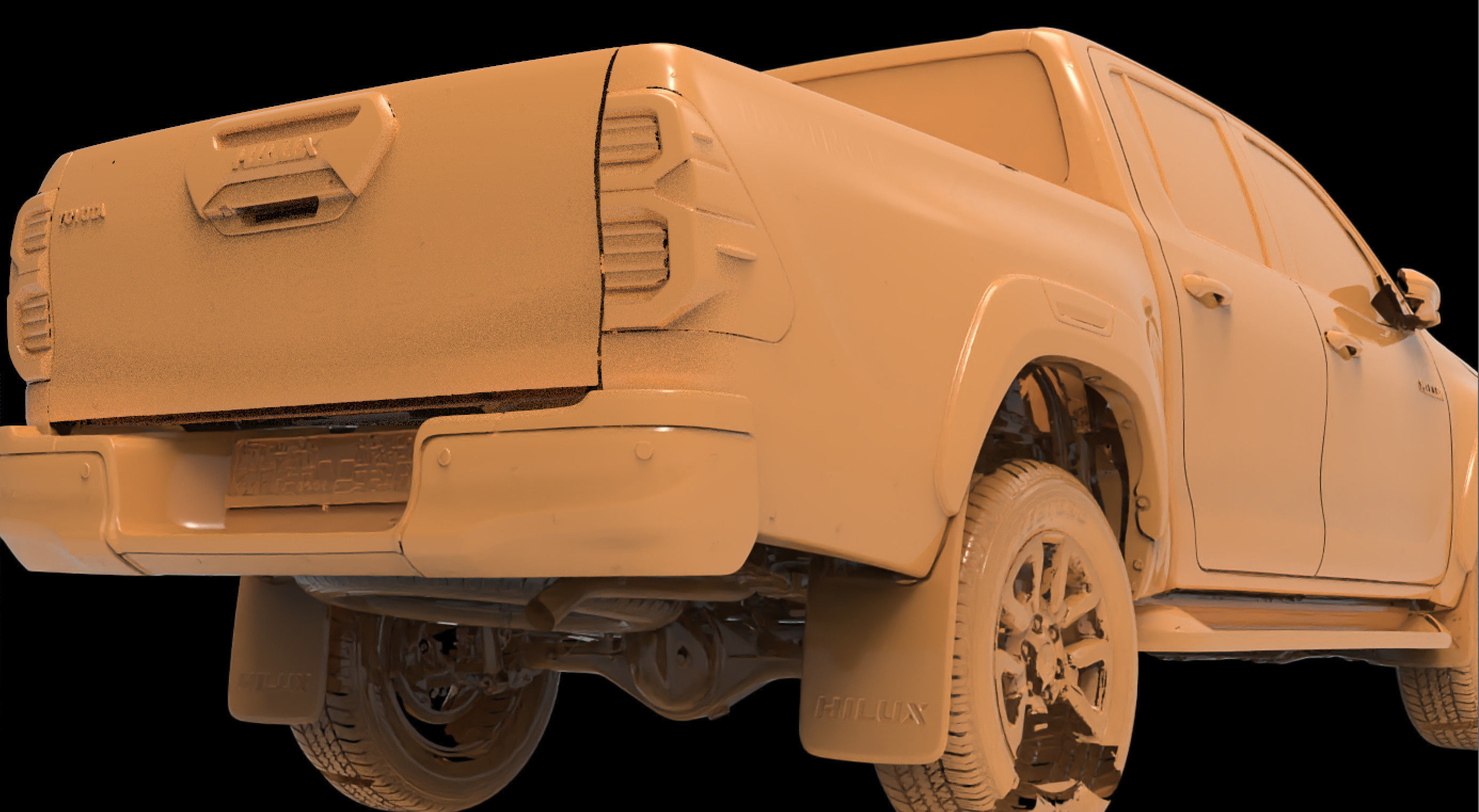 Toyota Hilux Pickup AN120 130 Native 3D Exterior Scan 2020 3D model_9