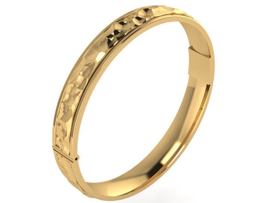 Hammered Textured Band Ring 0607 3D print model_1