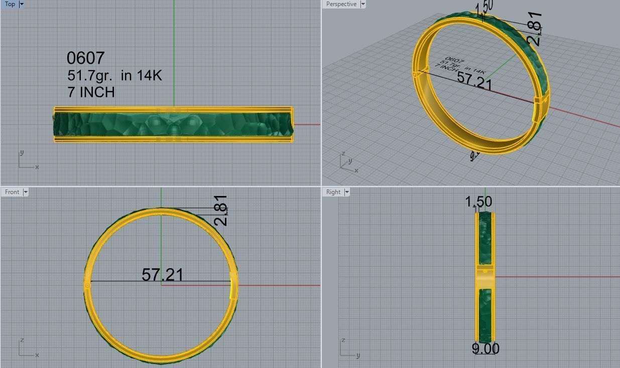 Hammered Textured Band Ring 0607 3D print model_4