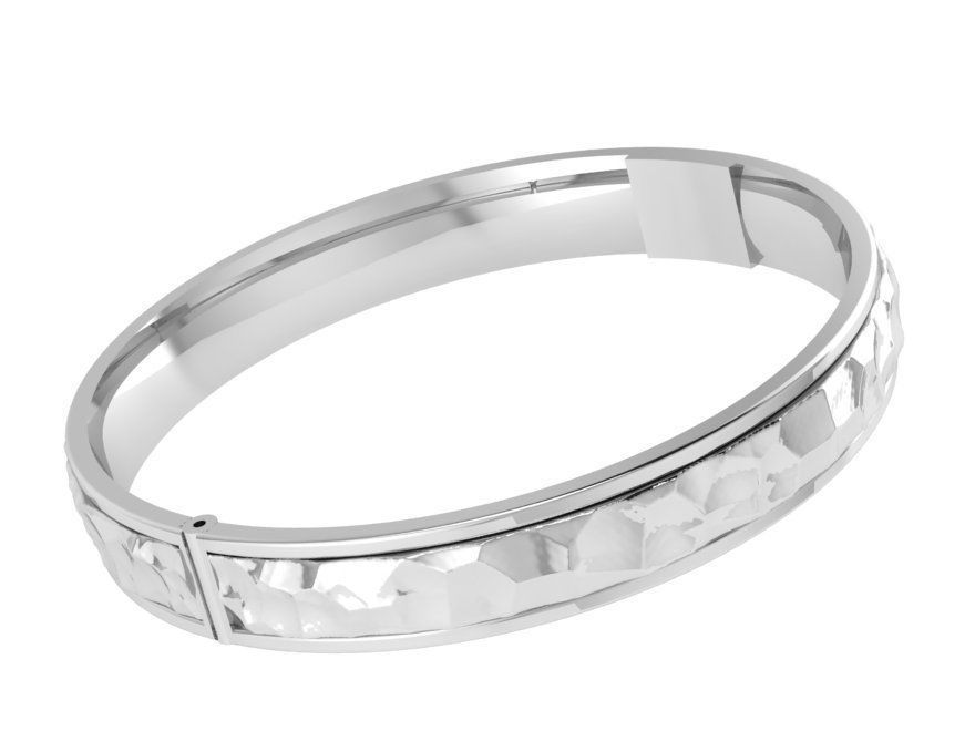 Hammered Textured Band Ring 0607 3D print model_3