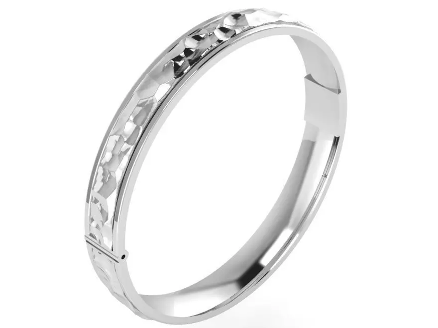 Hammered Textured Band Ring 0607 3D print model_0