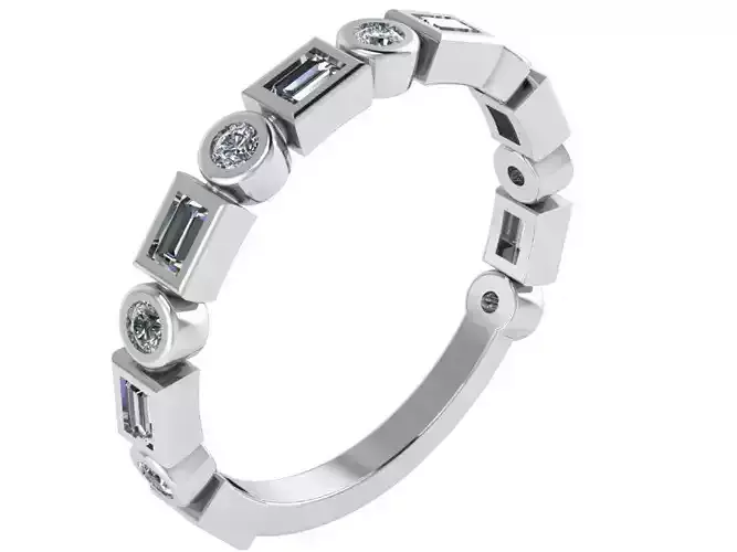 Rectangle Round Diamond Ring 0611
