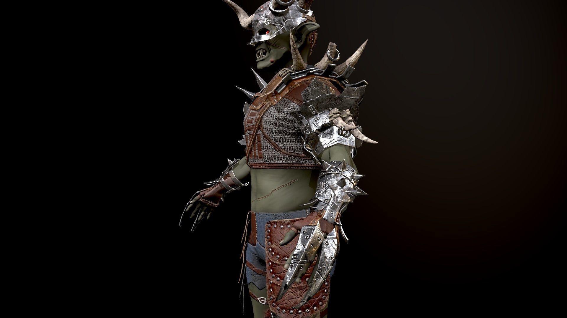 Destroyer Low-poly 3D model_7