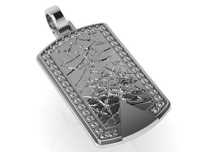 Broken Glass Texture Pendant 0613 3D print model