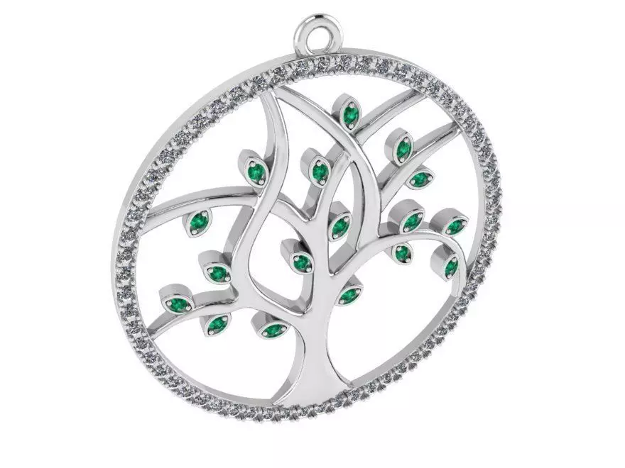 Circle Tree Pendant 0490 3D print model_0